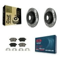 thumbnail image 1 of Transit Auto Rear Coated Drilled Slotted Disc Brake Rotors and Ceramic Pads Kit for Car 2014-2020 Fiat 500L KDC-100891, 1 of 11