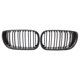 thumbnail image 1 of Juego de 2 parrillas delanteras Marco de fibra de carbono Negro brillante con listones dobles, 1 of 7
