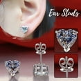 thumbnail image 2 of BNNG Needle Moissanite Heart Diamond Earrings Sweet Heart Earrings Moissanite Stud Earrings for Women Created Brilliant Heart Moissanite Diamond Earrings, 2 of 9