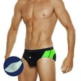 thumbnail image 4 of kpoplk Men's Sexy Color Matching Beach Swimwear Sport Shorts Swim Briefs Black,M, 4 of 5