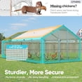 thumbnail image 5 of Quictent Large Metal Chicken Coop Run W/Roosting Perch for 30+ Poultry with Heavy Duty Wire Mesh and Waterproof Roof Cover, Outdoor Walk-in Cage Peak Hen House for Yard Farm, 18x9x6.6FT, 5 of 9