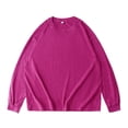 thumbnail image 4 of Vintage Oversized Crew Neck Sweatshirt for Men Long Sleeve Shirt Basic Solid Color Tee Acid Wash Shirt Pullover Top, 4 of 4