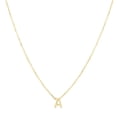 thumbnail image 2 of SZUL Women's 14K Solid Yellow Gold A Mini Initial Necklace, 2 of 5