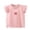 Pink, variant on Bovxnpu Girls Short Sleeve T Shirts Kids Summer Tops Solid Ruffle Sleeve Cotton Crew Neck Casual Girls Tees