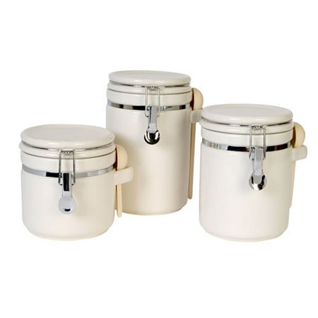  Gibson  Sensations II 3 Piece Canister Set  White Walmart  com