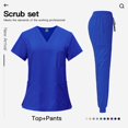 thumbnail image 2 of weVSwe BlueScrubs for Women Set - V-Neck Top and Jogger Pants - 94% Polyester & 6% Spandex, Quick Dry Fabric, 2 of 7