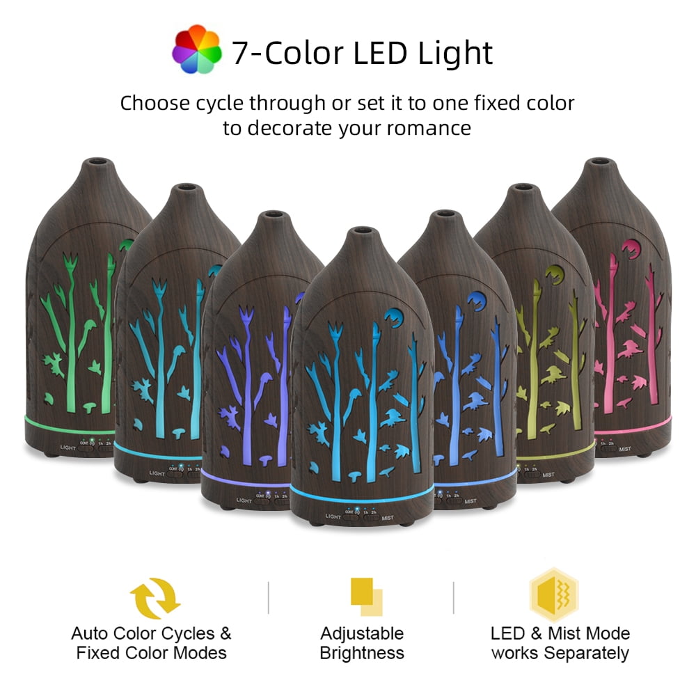 200ml Essential Oil Diffuser for Home 7 LED Color Changing, Ultra Quiet, BPA-Free, Perfect for Office & Relaxation