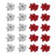 thumbnail image 2 of 20 Piezas Cabezas Flores en Polvo Con Purpurina 15cm para Navidad (rojo Plateado), 2 of 9