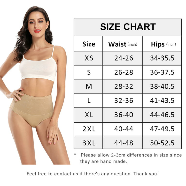wirarpa Women's Cotton Underwear Plus Size Panties Beige 4 Pack Sizes 5-10