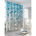 thumbnail image 5 of Blue Ocean Waterproof Fabric Shower Curtain, Underwater Sea Waves Water Ripple Seascape Shower Curtain for Bathroom Curtains Bathtubs Hotel Washable Shower Curtains with 12 Hooks Extra Long 72x96, 5 of 6