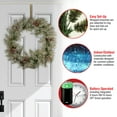 thumbnail image 5 of National Tree Company Pre-Lit Artificial Christmas Wreath, Green, Frosted Mountain Spruce, White Lights, Decorated with Pine Cones and Frosted Branches, Christmas Collection, 30 Inches, 5 of 5