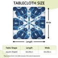 thumbnail image 2 of Indigo Tie Dye Floral Mandala Square Fitted Tablecloth with Elastic Edge,Square Table Cover,Washable Elastic Table Cover for Home Kitchen Party Decor 34"x34", 2 of 6