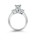 thumbnail image 2 of 14k White Gold Three Stone Engagement Ring with Diamond Band Size 7.5, 2 of 3