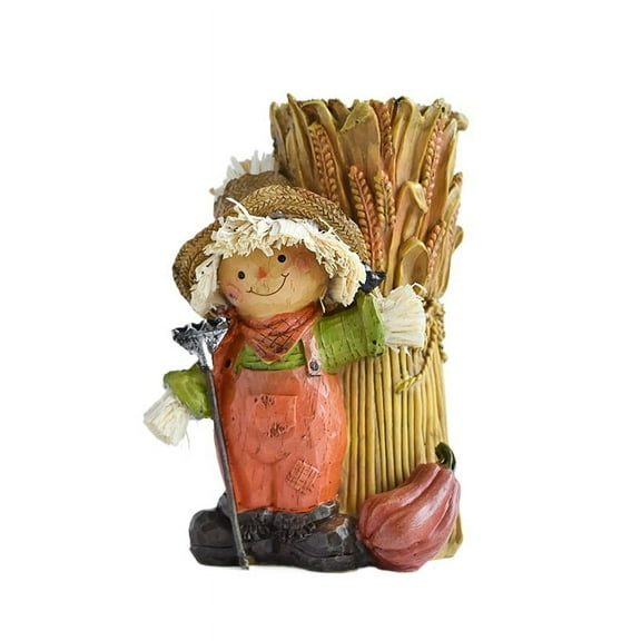 Halloween Pumpkin Harvest Festival Straw Doll,Outdoor Fall Decor, Autumn Orange Pumpkin & Scarecrow Fall Decorations for Home, Harvest Garden Statues for Halloween Porch, Thanksgiving Gifts