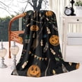 thumbnail image 2 of Halloween Pumpkins and Brooms Blanket,Comfortable Soft Lamb Wool Throw Blanket,All Season,Warm Lightweight Blankets for Sofa Bed Couch Living Room Chair,40"x50", 2 of 4