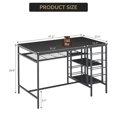 thumbnail image 3 of Yiwa 3-Piece Dining Table Set for 4, Kitchen Table with 2 Benches, Compact Set for Small Space Apartments, 3 of 7