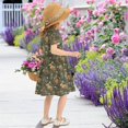 thumbnail image 5 of FORMRS Girls Short Sleeve Dress Summer Casual Round Neck A-line Beach Sundress, Sizes 2T-8T, Brown Floral Rabbits Pattern, 5 of 8
