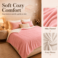 thumbnail image 3 of PYROEPLEEA Heated Electric Blanket Full Size 72 x 84 in, Flannel Sherpa, 6 Heat Settings, 1-12 Hr Auto Off, Machine Washable for Bed or Couch-Pink, 3 of 9