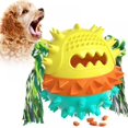 thumbnail image 4 of Pet Dog Teething Stick Squeaking And Leaking Ball Toy Yellow, 4 of 7