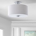 thumbnail image 4 of JONATHAN Y Marc 15" Metal/Linen LED Semi-Flush Mount, Chrome/White, 4 of 7