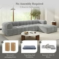 thumbnail image 6 of Christopher Knight Home Luxury 122" L-Shaped Sectional Sofa, Right-Facing Chaise Lounge, Gray, 6 of 11