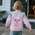 thumbnail image 4 of Yuyamidu Cat Sweatshirt Girls Size 7-8 Long Sleeve Ruffle Shoulder Crewneck Pullover Tops Y2K Cute Animal Graphic Sweatshirts Casual Fall Outfits Everyday Clothes, 4 of 8