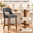 thumbnail image 6 of SESSLIFE Bar Stools Set of 2, 26" Counter Height Bar Stools with Open Back, Modern Upholstered Kitchen Island Stools with Solid Wood Legs, Bar Chairs for Dining Room, Gray, 6 of 9