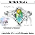 thumbnail image 4 of Jstyle 1 pc 925 Sterling Silver Rings for Women Mood Ring Color Change Cubic Zirconia Accents Ring 18K Gold Plated Oval Solitaire Statement Silver Rings Jewelry, 4 of 6