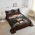 thumbnail image 4 of Erosebridal Ensembles de Literie Orignal et Cerf de la Forêt Grand Lit avec Couette, Insert de Couette Animaux de la Jungle, Réversible 3 Pcs, Léger, 4 of 7