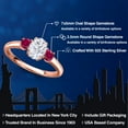 thumbnail image 2 of Gem Stone King 18K Rose Gold Plated Silver White Moissanite and Red Created Ruby Engagement Ring for Women | 1.40 Cttw | Oval 7X5MM | Gemstone Birthstone | Size 9, 2 of 7