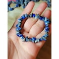 thumbnail image 6 of Lapis Lazuli Chip Bracelet Handmade Genuine Crystal Stretch Bracelet, 6 of 7