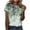 Blue, variant on ICHUANYI Women's Short Sleeves Round Neck T Shirt Fashion Summer Floral Print Regular Tops