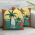 thumbnail image 3 of COMIO Sport Passion Surfing Vintage Surfboard Sunset Palm Tree Ocean Wave Summer Beach Throw Pillow Cover,Pillowcase,Surfing Gifts,Gifts for Sport Lovers,Coastal Beach House Decor, 3 of 5