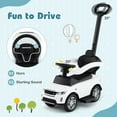 thumbnail image 5 of Topbuy 3 in 1 Push Car for Toddlers Licensed Land Rover Discovery Ride on Toy with Removable Handle & Guardrail White, 5 of 10