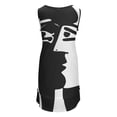 thumbnail image 3 of Black and White Faces VectorArt. Sleeveless U-Neck Fake Two Piece Dress Long dresses Dress for pregnant women, 3 of 6
