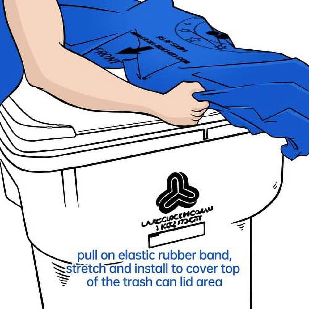 Trash Smell Buster, Outdoor Plastic Garbage Trash Can Covers, Contain Odors, Lemon Scent, 64 Gallon Trash Bin, 3 Covers