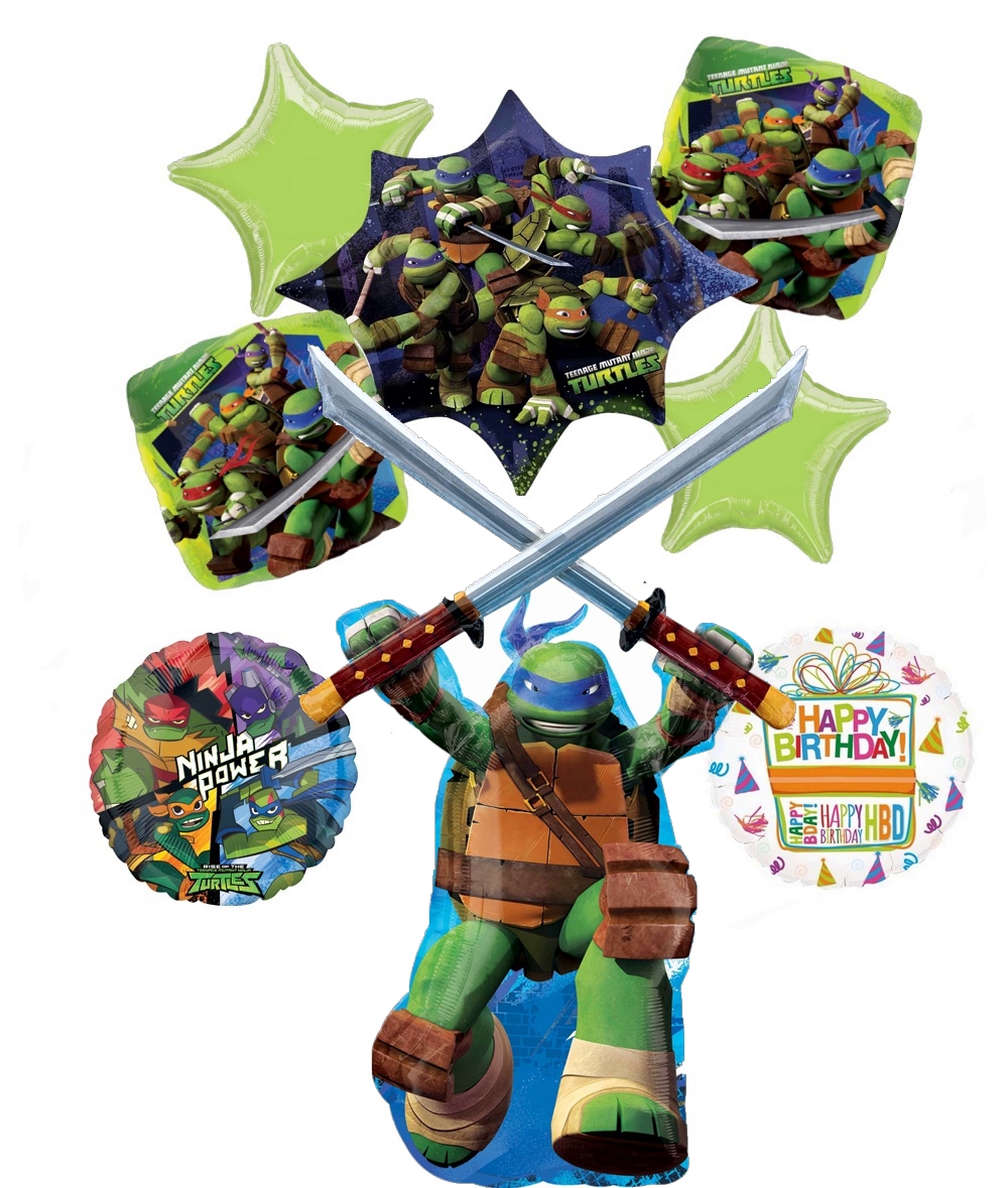 Mayflower Ninja Birthday Balloon Bouquet - 2nd Birthday Party Decorations With Foil Balloons