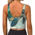 thumbnail image 4 of Goofa Watercolor Turtle1 Printed Sports Bras for Women, High Impact Running Bra Workout Crop Tank Tops Longline Sports Bra Push up-, 4 of 9