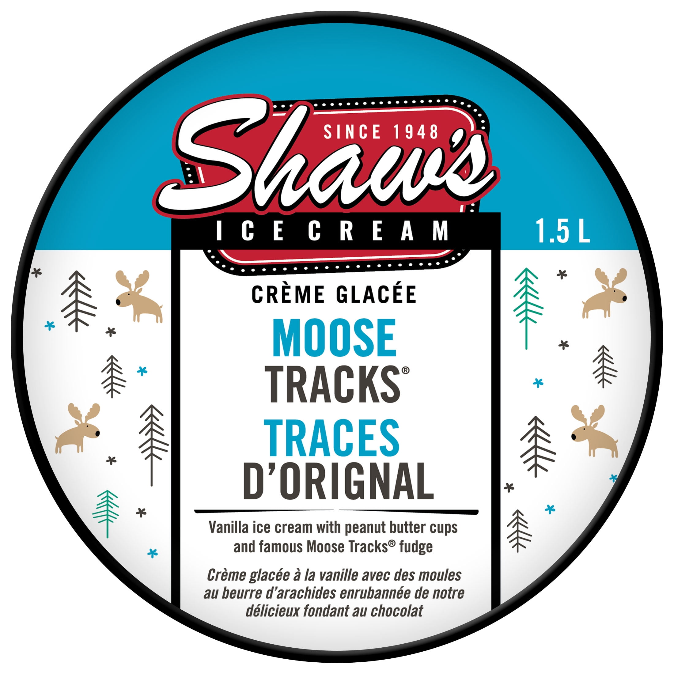Shaw's Moose Tracks Ice Cream 1.5L, Moose Tracks Ice Cream