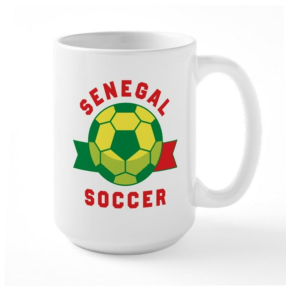CafePress - Senegal Soccer Mugs - 15 oz Ceramic Large White Novelty Mug