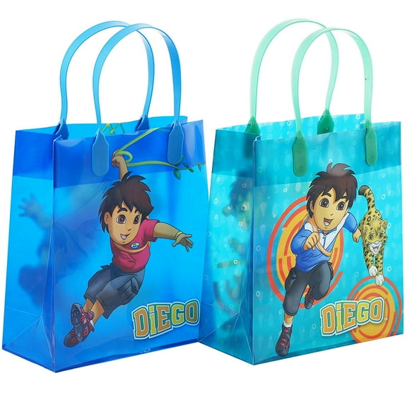 Diego 12 Party Favor Reusable Goodie Medium Gift Bags 8"