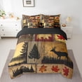 thumbnail image 2 of Castle Fairy Twin 7-Piece Safari Deer Bear Comforter Set - Rustic Cabin Jungle Bedding, 2 of 8