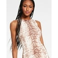 thumbnail image 2 of Bar III Women's Snake Embossed Bodycon Dress Brown Size Petite Large, 2 of 3