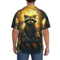 thumbnail image 5 of Fotbe Tree Meditating Raccoon print Short Sleeve Button Down Shirts for Men Casual Summer Beach Wrinkle Free Shirt-XX-Large, 5 of 7
