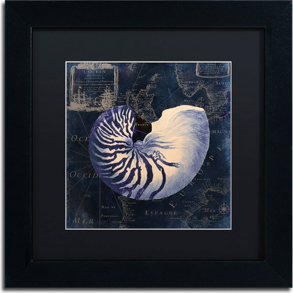 "Maritime Blues V" Canvas Art by Color Bakery, Black Matte, Black Frame