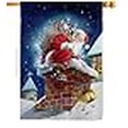thumbnail image 3 of Breeze Decor 14106 Drapeau de Maison Impression Verticale Double Face Cheminée de Noël Santa - 28 x 40 Po., 3 of 4