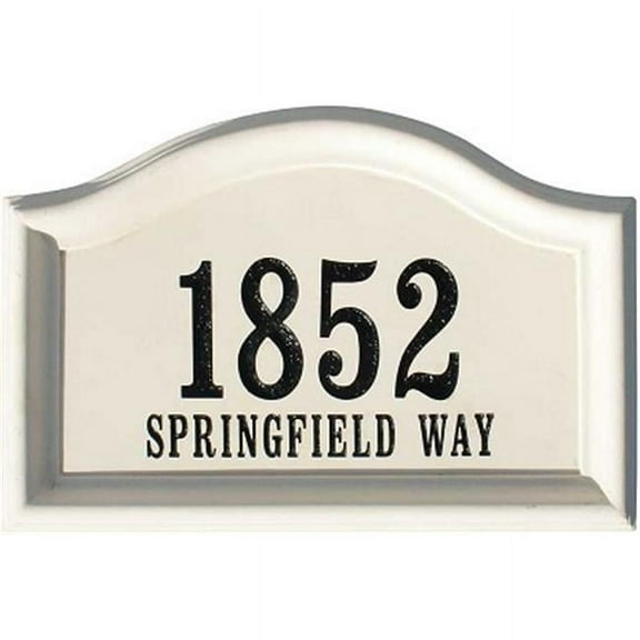 QualArc CCAB-ARC-TRAV-AG 20 in. Engraved Arch Travertine Style Cast Concrete Address Block in Antique Gray Color