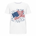 thumbnail image 4 of Craaazy T-Shirt Graphique Décontracté pour Femmes, Coupe Ample, Col Rond, Manches Courtes, Blanc, Imprimé Drapeau des États-Unis - Cadeaux Patriotiques du 4 Juillet, 4 of 5