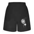 thumbnail image 3 of up to 60% off Gifts Usmixi Womens Summer Shorts Beach Fashion Dandelion Print Cotton Linen Short Pants Plus Size Elastic Waist Shorts with Pocket Black s, 3 of 4