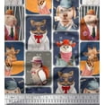 thumbnail image 1 of Soimoi Moss Georgette Fabric Paw,Hat & Animals Patchwork Print Sewing Fabric Yard 42 Inch Wide, 1 of 3